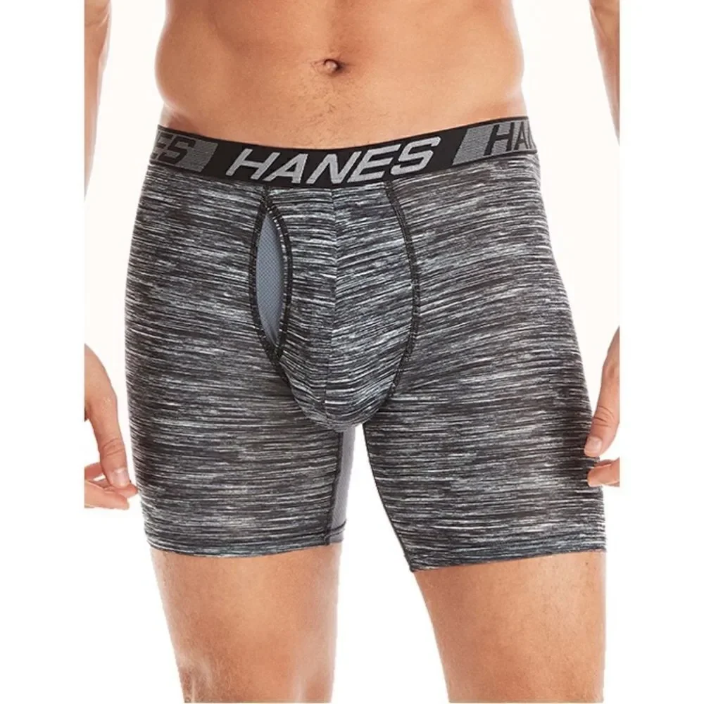Hanes X-Temp Total Support Pouch Long Leg Boxer Briefs Underwear 2, 3-Packs S